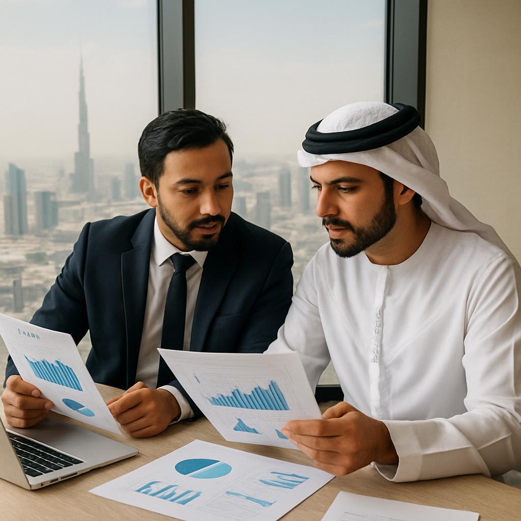 Professional VAT Registration consultant assisting a UAE business owner with tax compliance
